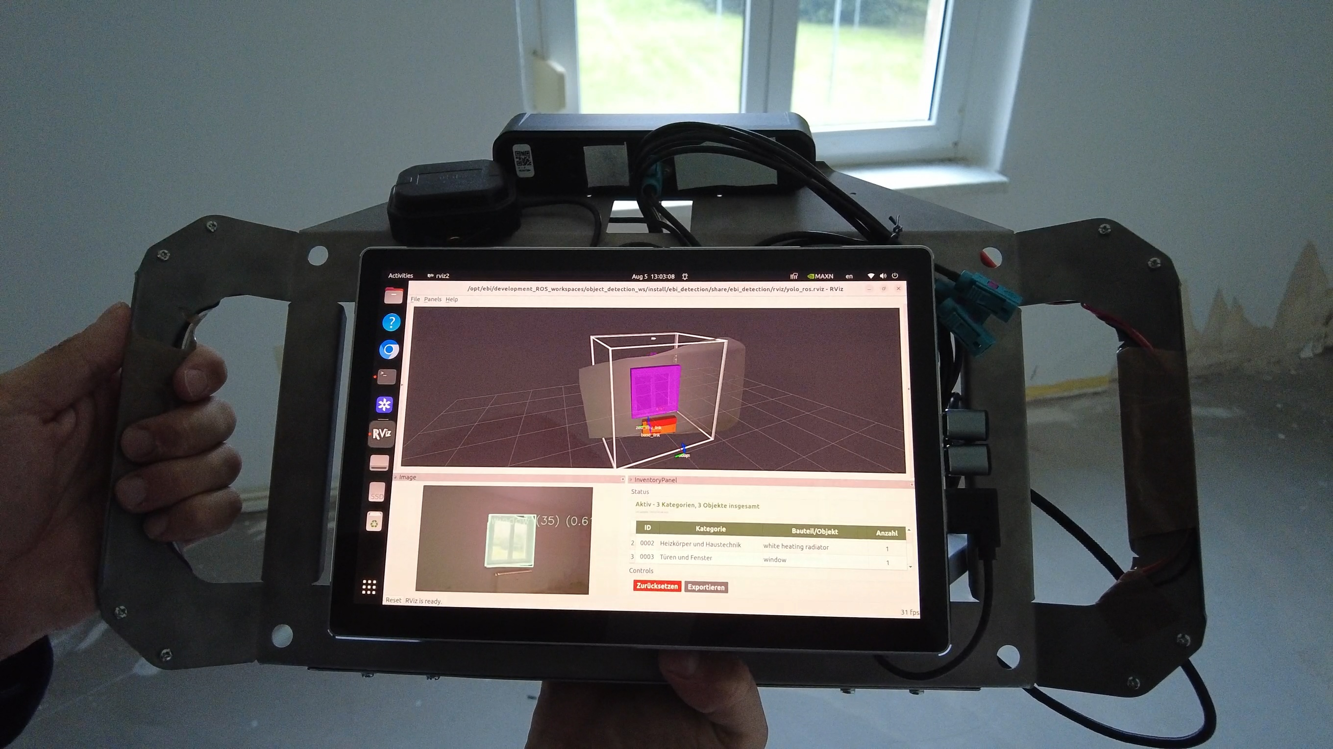 Prototype view of the EBI scanning workflow