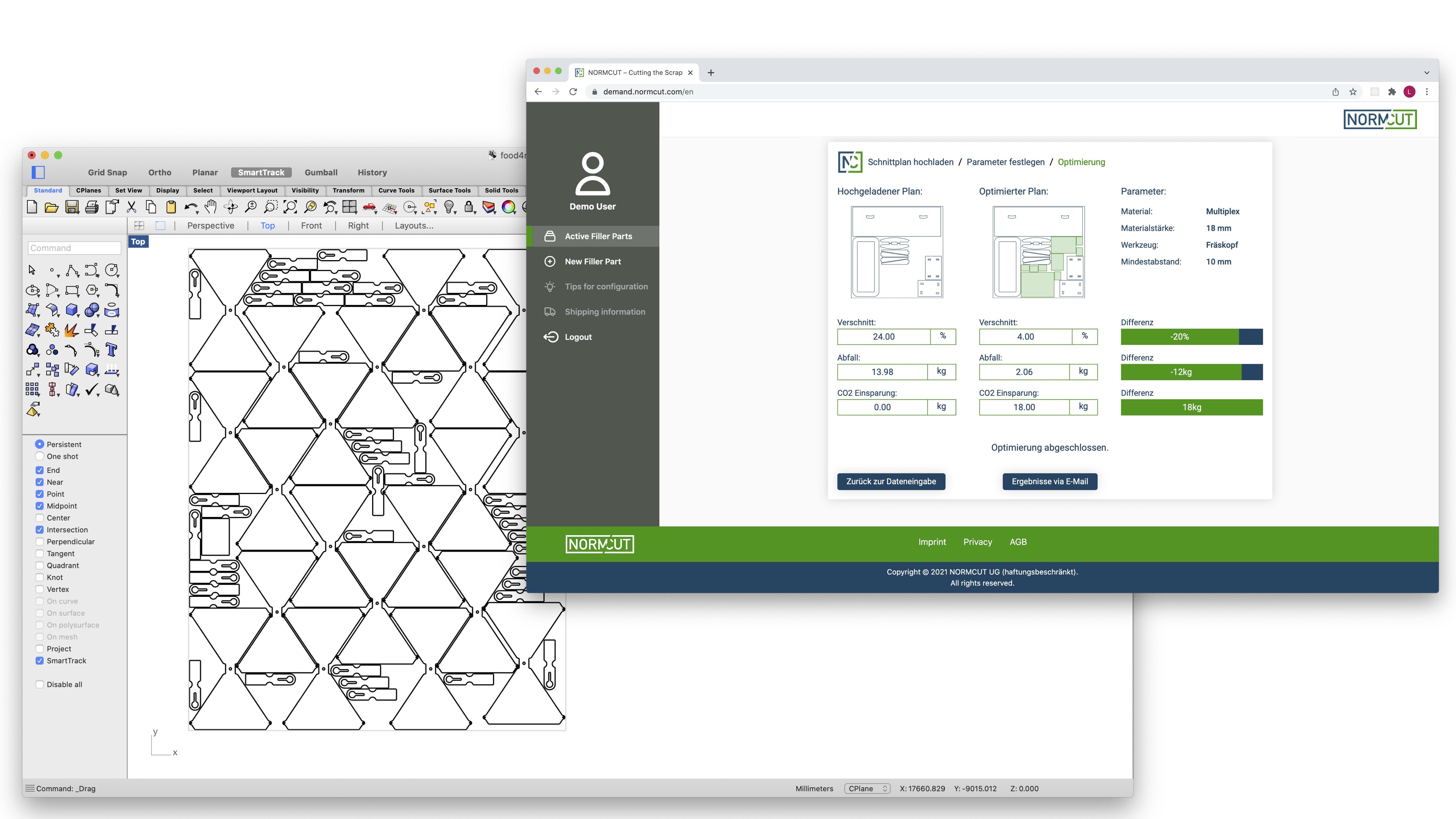 NORMCUT operations overview illustration