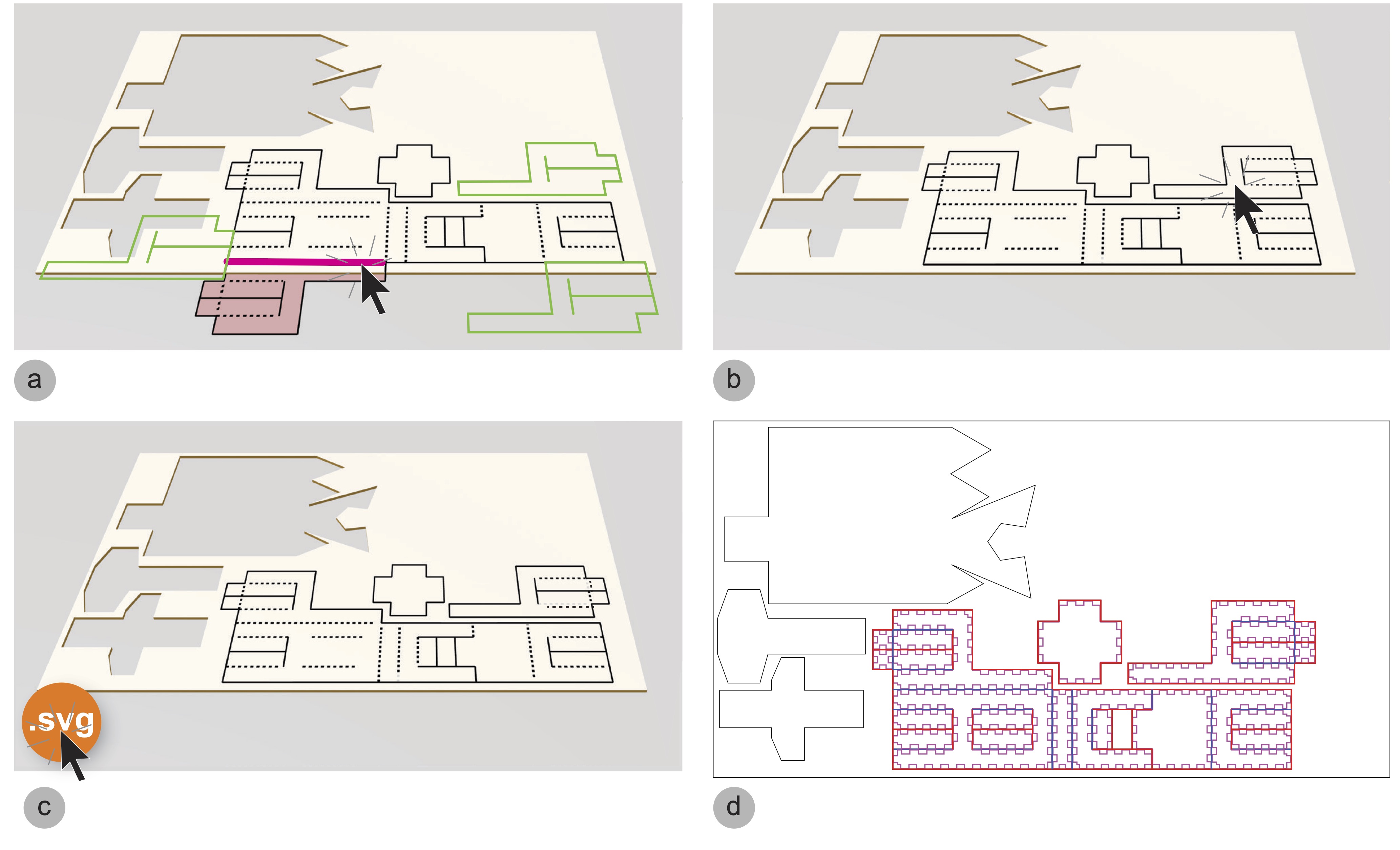 Assembly-aware nesting layout exploration